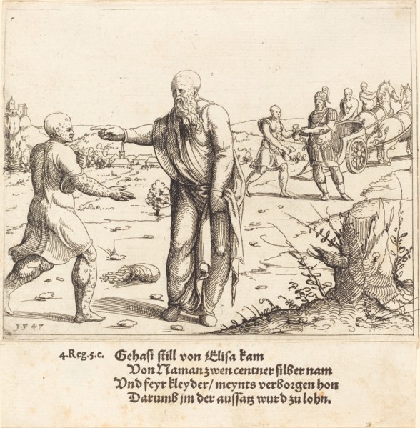 Elisha Punishes Gehazi with Naaman's Leprosy, 1547.