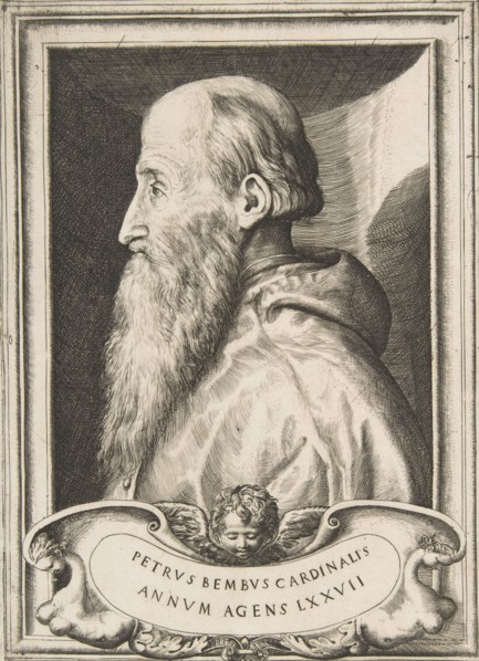 Portrait of Cardinal Pietro Bembo facing left, 1572.