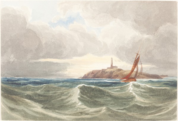Seascape with Lighthouse. Attributed to James Bulwer.