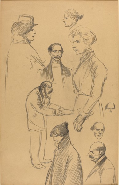 Figure Studies [verso], late 19th-early 20th century.