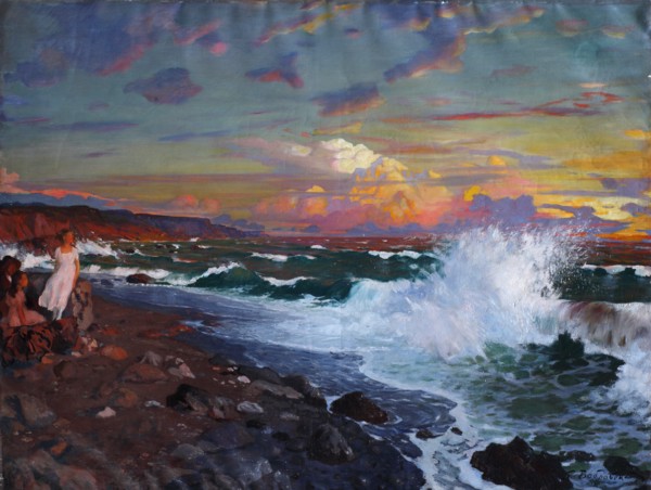 Sunset. Sea shore, Early 20th cen. Private Collection.
