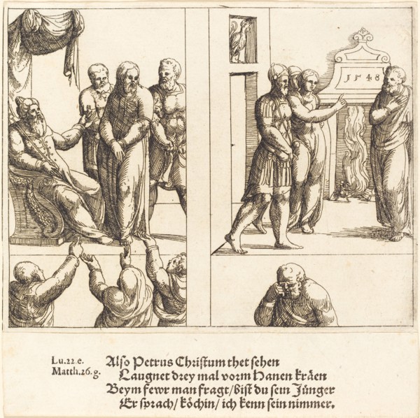 Christ before Caiaphas, and Peter Denying Christ, 1548.