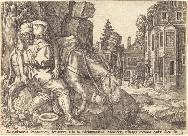 The Good Samaritan Placing the Traveler on a Mule, 1554.