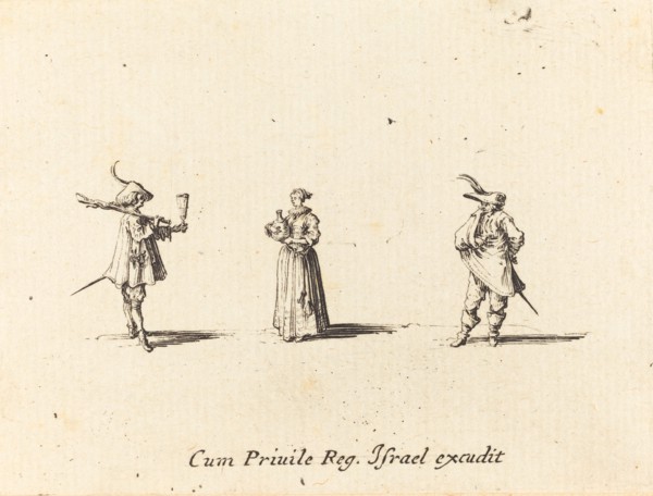 Lady with Wine Bottle, and Two Gentlemen, probably 1634.