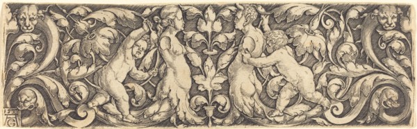 Cross Panel with Vine in Center and Tritons' Couple, 1537.