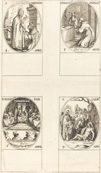 St. Ambrose; St. Vincent Ferrer; St. Celestin; St. Lazarus.