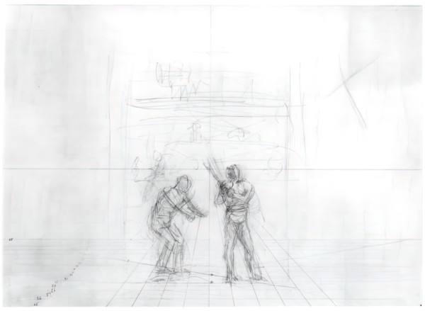 (Untitled) (Perspective Study Of Baseball Players), c. 1875.