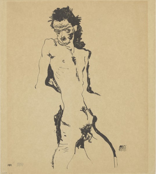 Self-Portrait, 1912. Found in the collection of Vienna Museum.