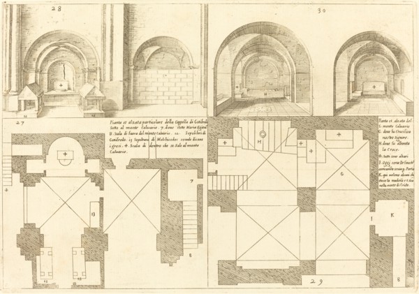 Plan and Elevation of the Chapel of Godefroy de Bouillon, 1619.