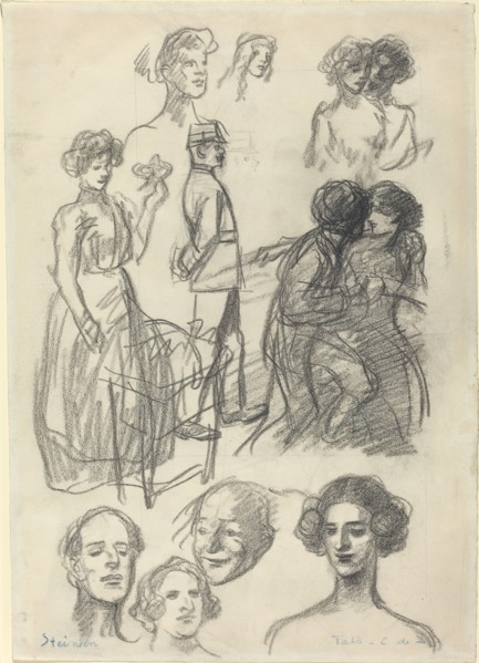 Sketches for "Lovers on a Bench", late 19th-early 20th century.