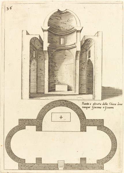 Plan and Elevation of the Church of Saints James and John, 1619.