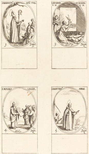 St. Mansuetus; Sts. Serapia and Erasma; Moses; St. Bertin, Abbot.