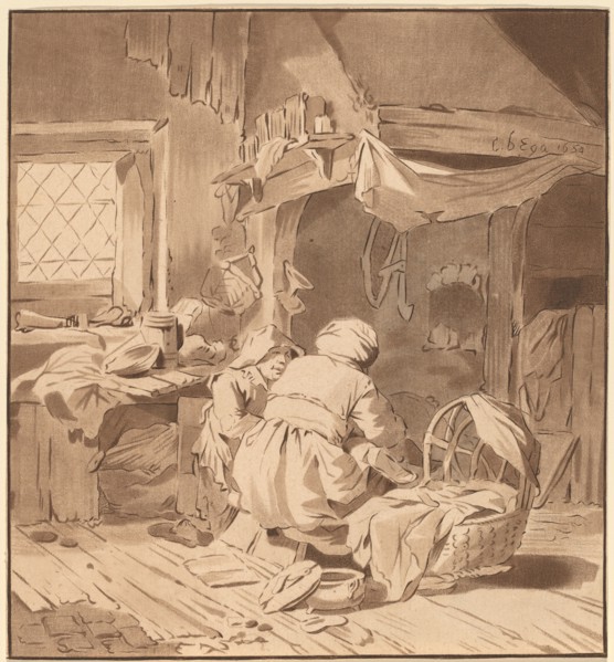 Interior of a Peasant House with Two Women, 1772, published 1787.