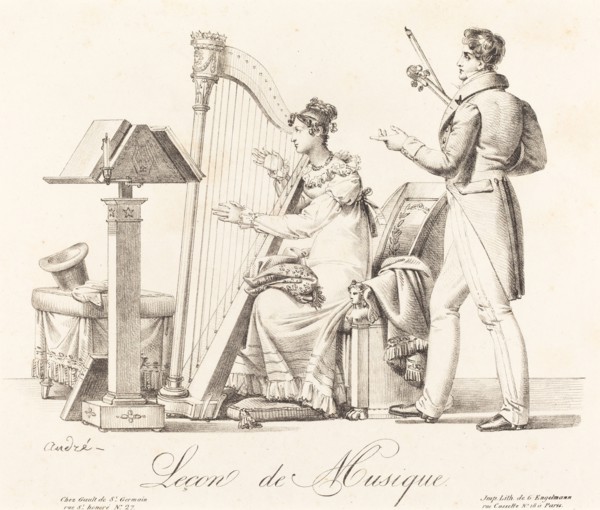 Leçon de Musique (Music Lesson). Attributed to Johann Anton André.