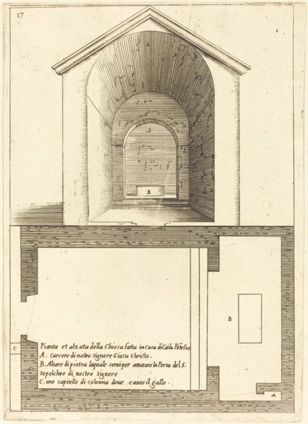 Plan and Elevation of the Church near the House of Caiaphas, 1619.