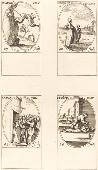 St. Pantaleon; Sts. Nazarius and Celsus; St. Martha; St. Beatrice.