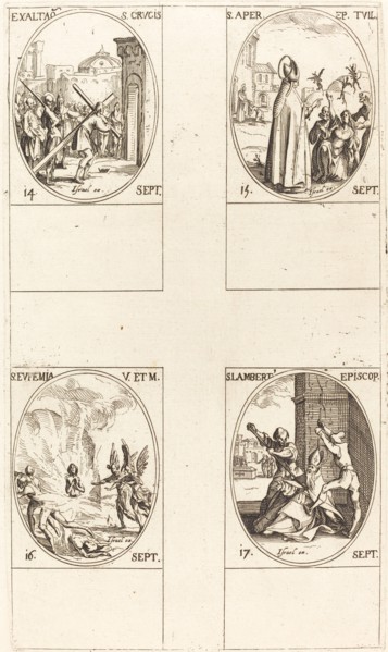 Exaltation of the Holy Cross; St. Aper; St. Euphemia; St. Lambert.