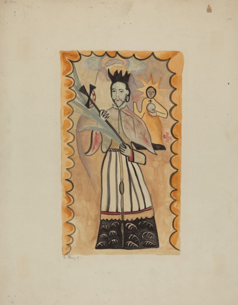 St. John Nepomucene-Painted on Buffalo Hide Prior to 1800, 1935/1942.