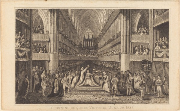 Crowning of Queen Victoria, June 28, 1838 [right half], 19th century.