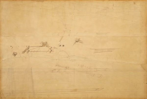 Perspective Drawing for "The Biglin Brothers Turning the Stake", 1873.