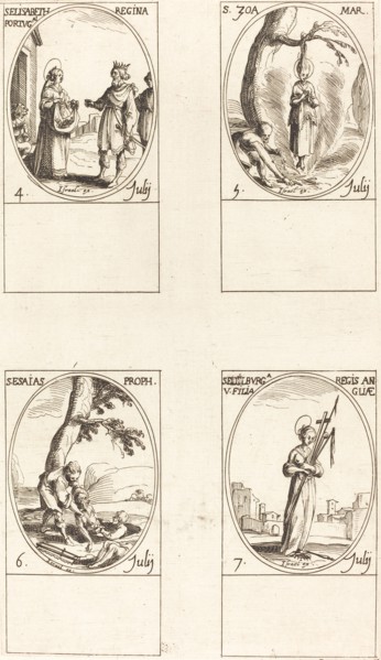 St. Elizabeth of Portugal; St. Zoe; St. Isaiah, Prophet; St. Edelburge.