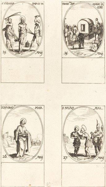 St. Urban; The Translation of St. Mary of James; St. Quadrat; St. Julius.