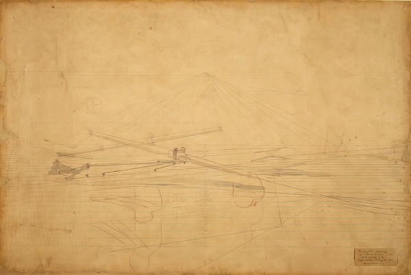 Perspective Drawing for "The Biglin Brothers Turning The Stake", c. 1873.
