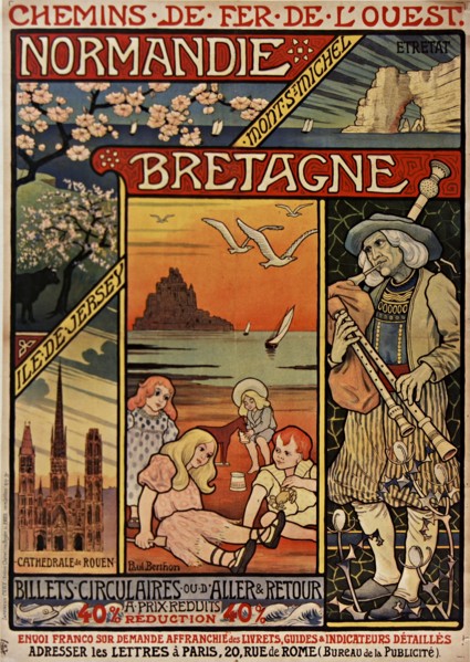 Chemins de fer de l'Ouest. Normandie, Bretagne , 1900. Private Collection.