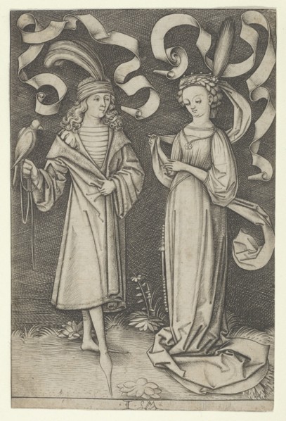 The Falconer and the Lady, from the series Scenes of Daily Life, ca. 1495.