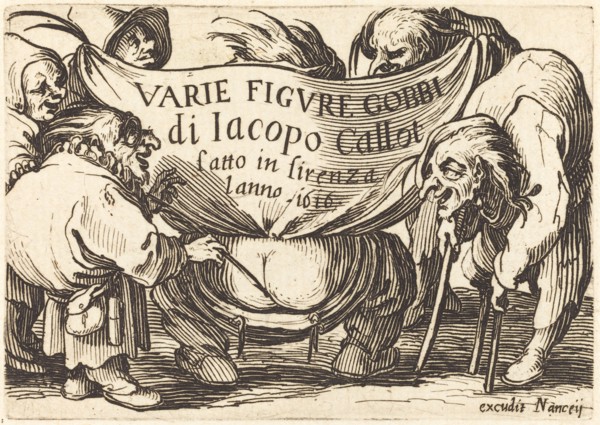 Frontispiece for "Varie Figure Gobbi" (Various Hunchback Figures), c. 1622.