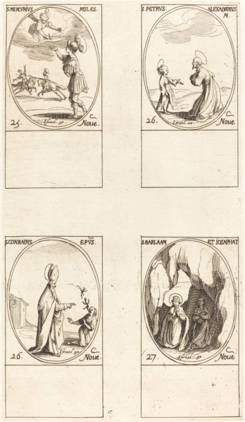St. Mercury; St. Peter of Alexandria; St. Conrad; Sts. Barlaam and Josaphat.