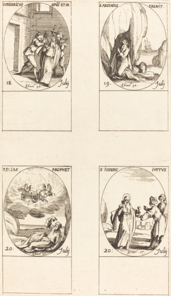 St. Frederick; St. Arsenius, Hermit; St. Elias, Prophet; St. Joseph the Just.