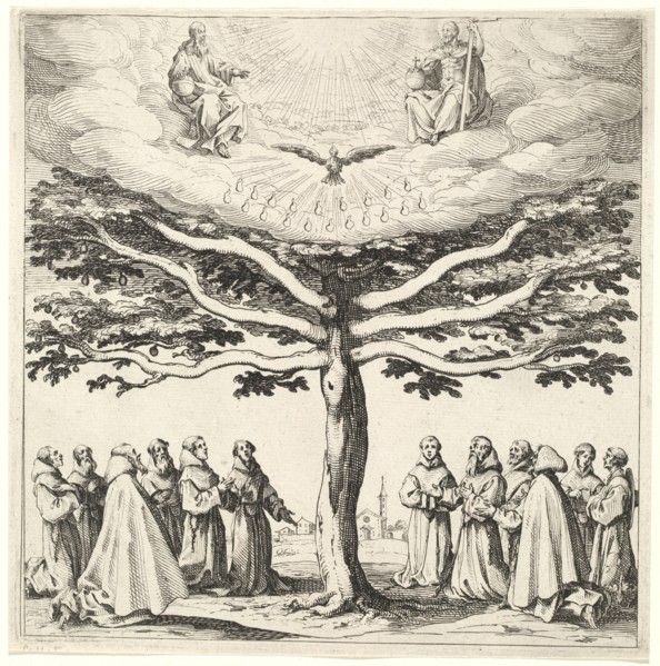 The Holy Trinity in the Tree of Life, Adored by Franciscans, in or after 1621.