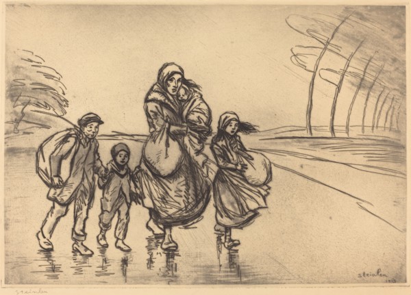 In the Rain: Mother and Children (Sous la pluie: La mere et les enfants), 1915.