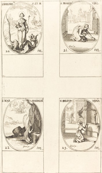 St. Margaret of Antioch; St. Praxedes; St. Mary Magdalene; St. Bridget of Sweden.