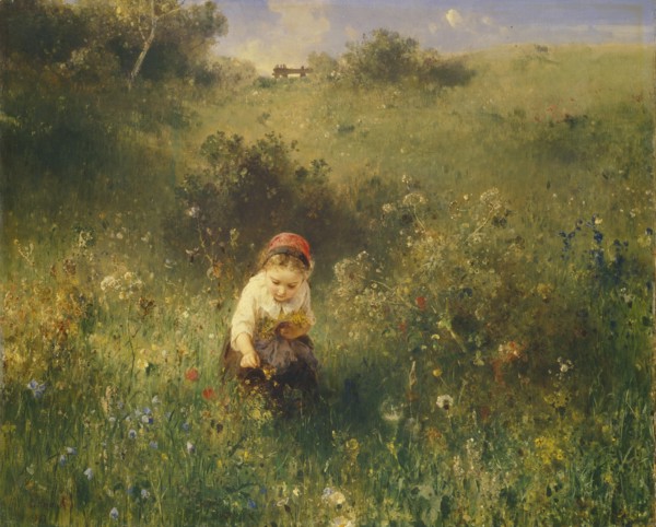 Girl in a Field, 1857. Found in the collection of State Hermitage, St. Petersburg.
