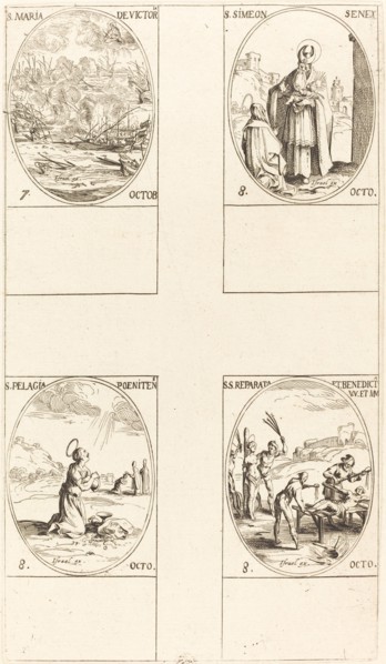 St. Mary of Victory; St. Simeon, Prophet; St. Pelagia; Sts. Reparata and Benedicta.