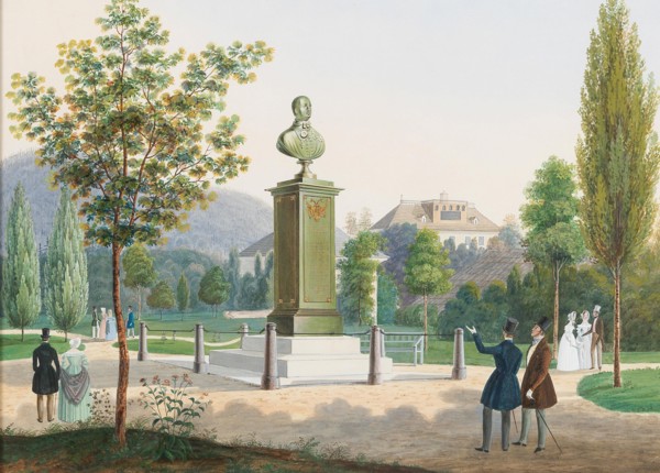 The Archduke Rudolf, Cardinal Archbishop of Olmütz monument in Ischl. Private Collection.