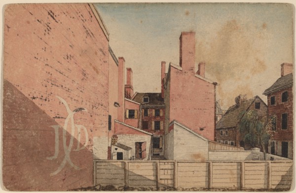 A View from an East Window in the Old Sugar House, No.3 Norris' Alley, Philadelphia, 1811.