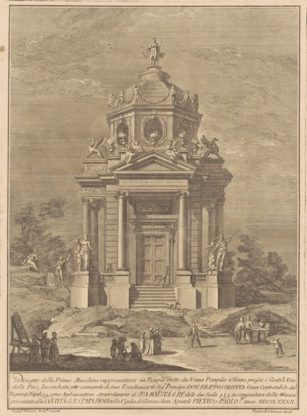 The Prima Macchina for the Chinea of 1782: The Temple of Janus..., 1782. Creator: Francesco Barbazza.