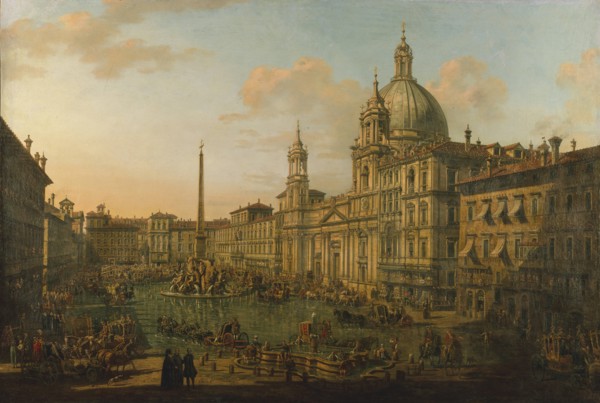 The Piazza Navona in Rome, Early 1740s. Creator: Bellotto, Bernardo (1720-1780).