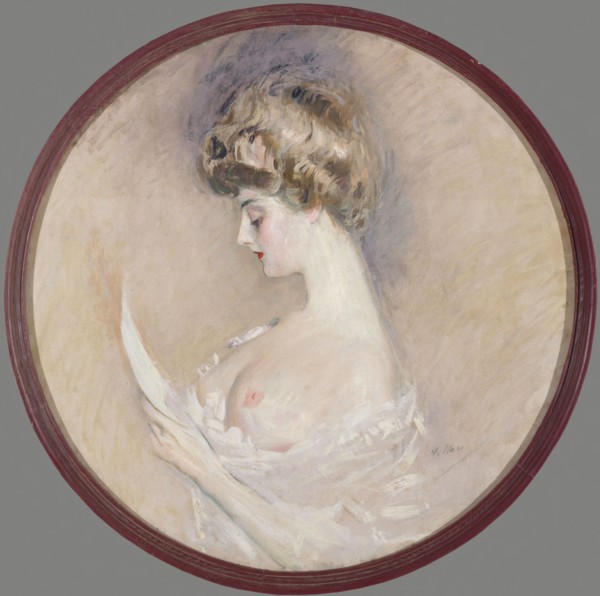 Portrait of Marthe Letellier, née Fourton, c. 1900. Creator: Helleu, Paul César (1859-1927).