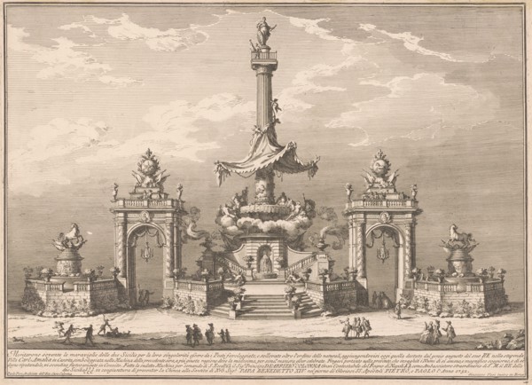 The Seconda Macchina for the Chinea of 1752: The Banquet of the Gods in Villa Carl'Amalia...,1752. Creator: Giuseppe Vasi.