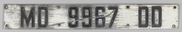 Marine license panel from oyster boat used in Chesapeake Bay, 1957. Creator: G. Haynard.