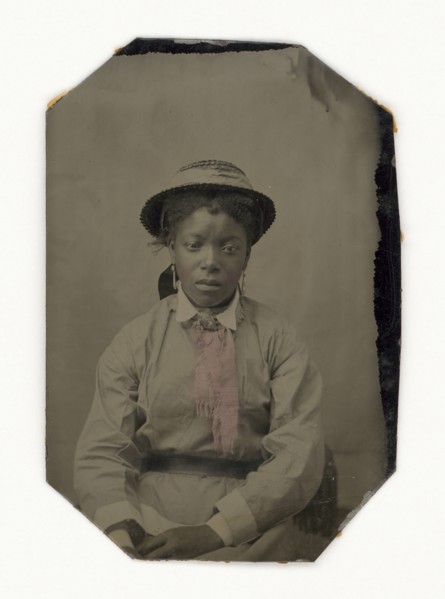 Tintype of a woman, late 19th century. Creator: Unknown.