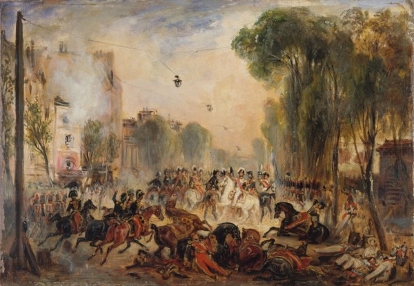 Assassination attempt by Joseph Fieschi on King Louis Philippe I of France on July 28, 1835. Creator: Lépaulle, François-Gabriel (1804-1886).