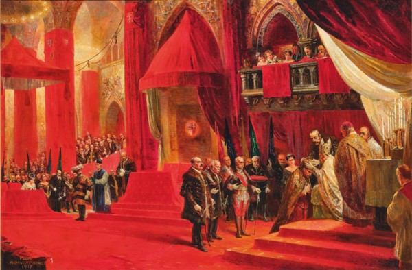 The Coronation of Emperor Charles I of Austria as King Charles IV of Hungary..., 1917. Creator: Schwormstädt, Felix (1870-1938).
