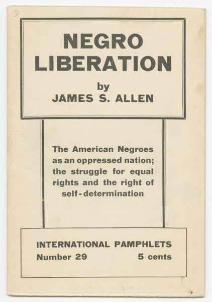 'Negro Liberation' by James S. Allen, 1935. Creator: Unknown.