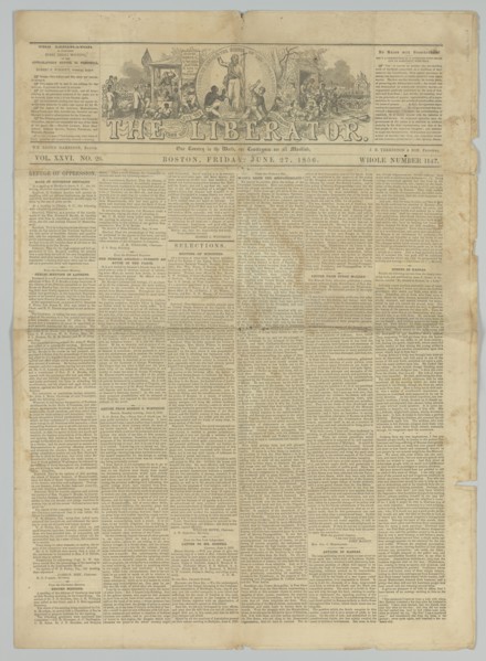 The Liberator, Vol. XXVI, No. 26, June 27, 1856. Creator: Unknown.