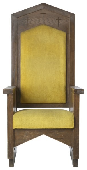 Pastor's chair from the First African Methodist Episcopal Church of Los Angeles, ca. 1969. Creator: Unknown.